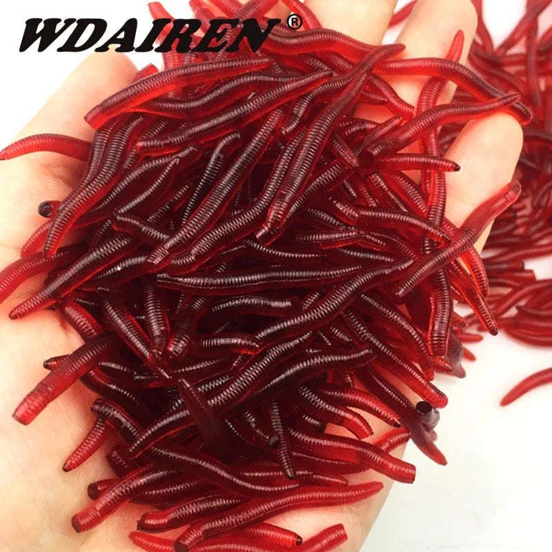 Red Worm Fishing Silicone Lures
