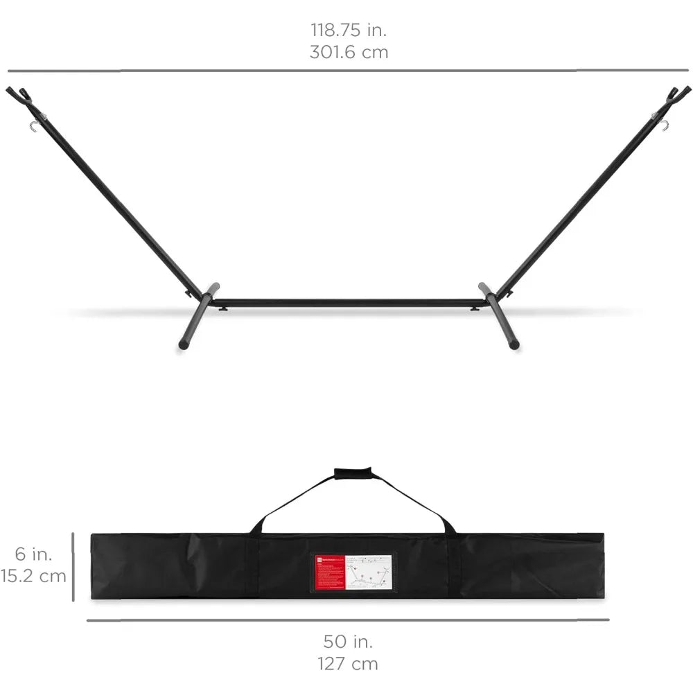 Outdoor Double Hammock with Steel Stand