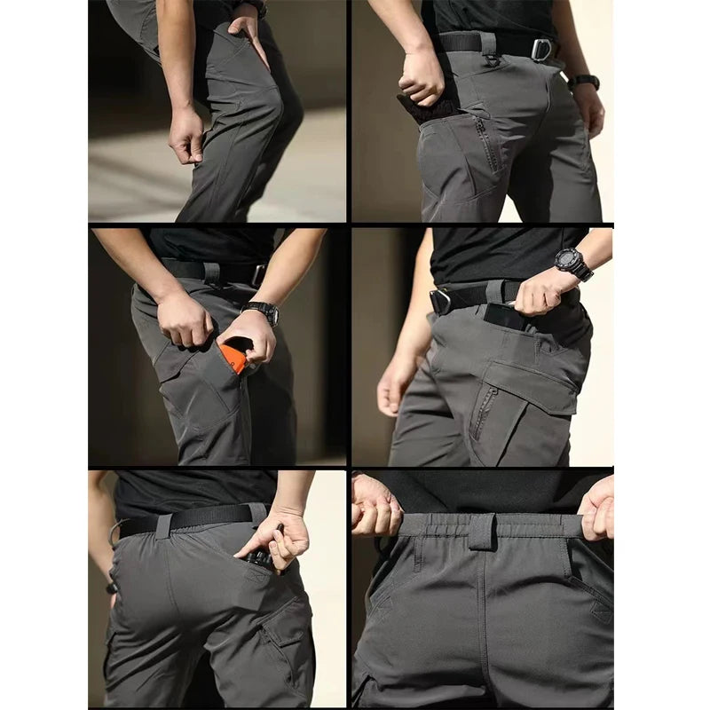Men Elastic Camping Sports Trousers Pants