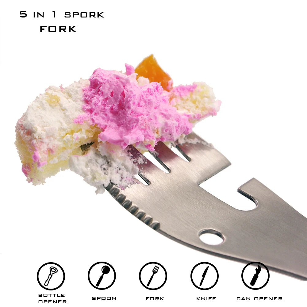 Multi-functional Camping Fork Knife Spoon