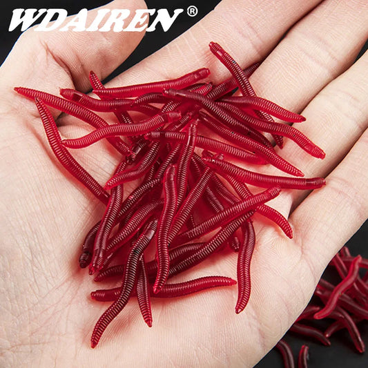 Red Worm Fishing Silicone Lures