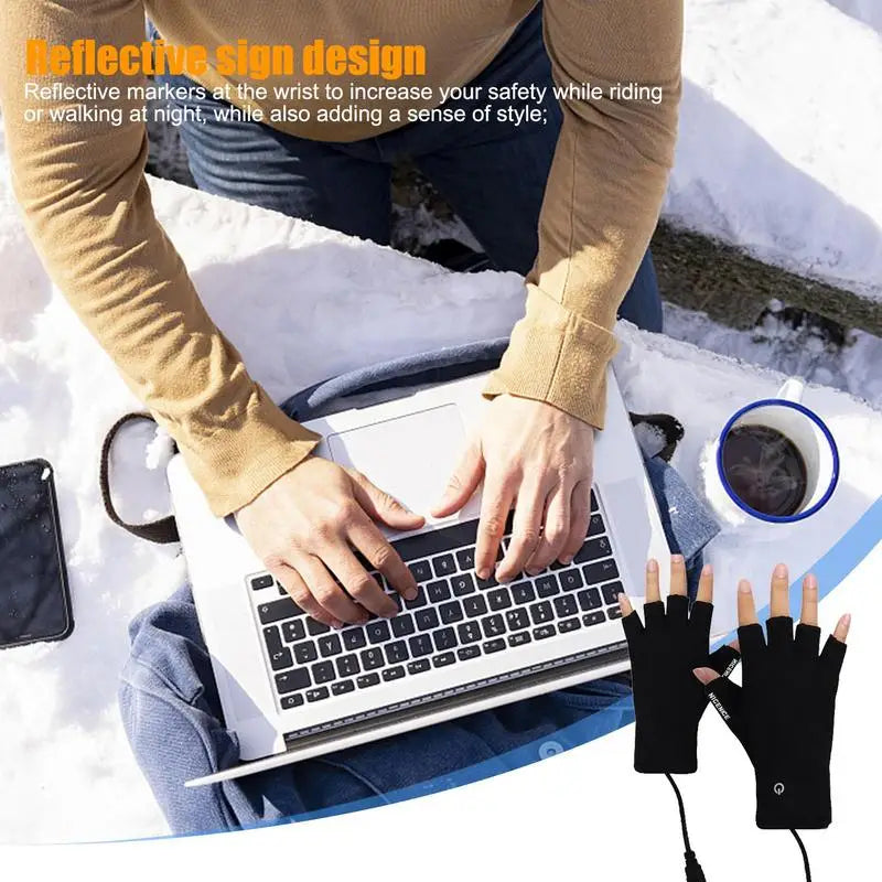 USB Electric Rechargeable Winter Heated Gloves