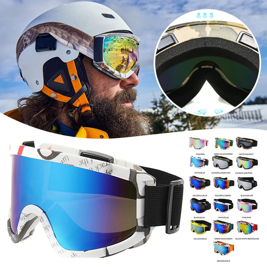 Large Frame Ski Goggles With Colorful Lens