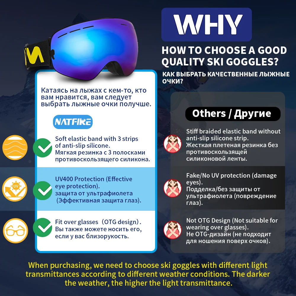 Ski Goggles Pro 100% UV400