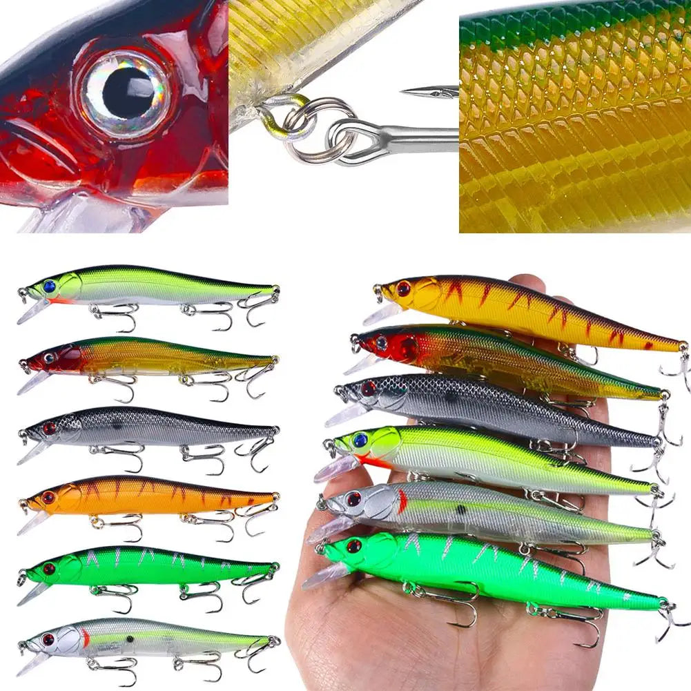 Professional Minnow Lure With Three Hooks