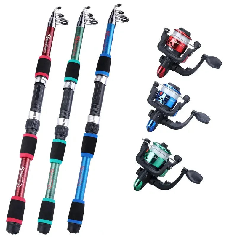 Fishing Pole Set Full Kits With Telescopic Fishing Rod