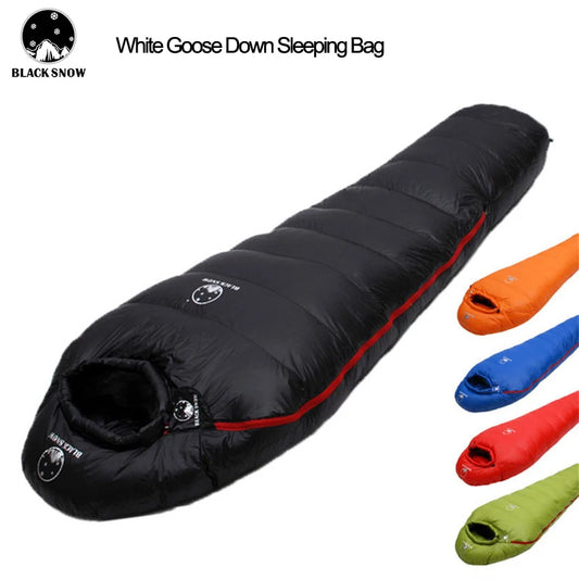 Very Warm White Goose Down Filled Adult Mummy Style Sleeping Bag