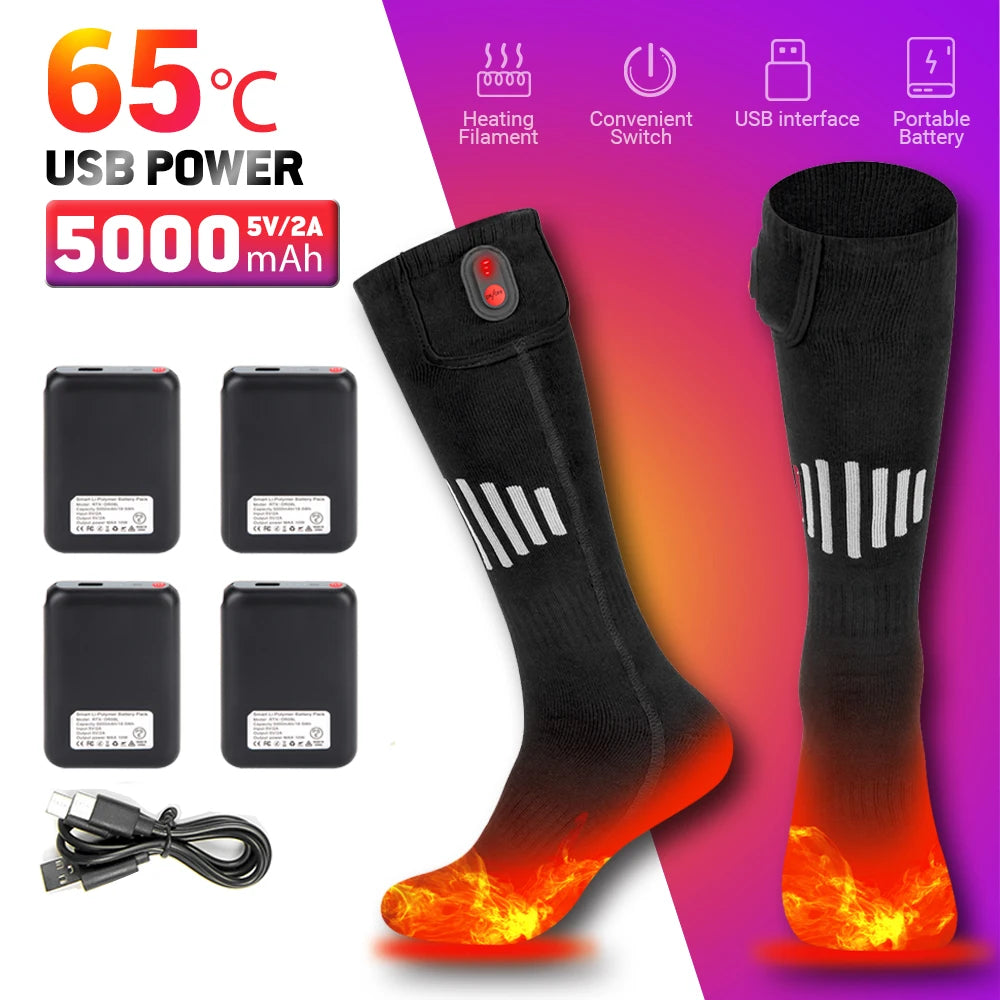 Winter Warm Snowmobile Skiing Heated Socks